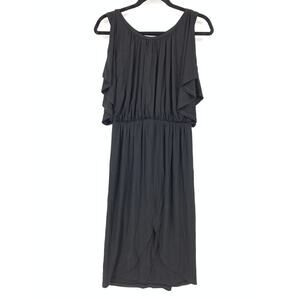 Trina Turk  Dress Women's Size Small Midi Sleeveless Elastic Waist Scoop Black
